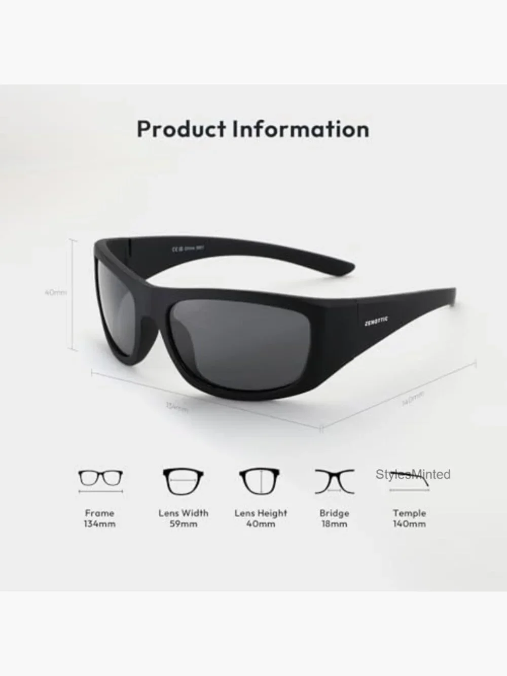 Sport Wrap Around Sunglasses UV400 Polarized Unisex Driving Fishing